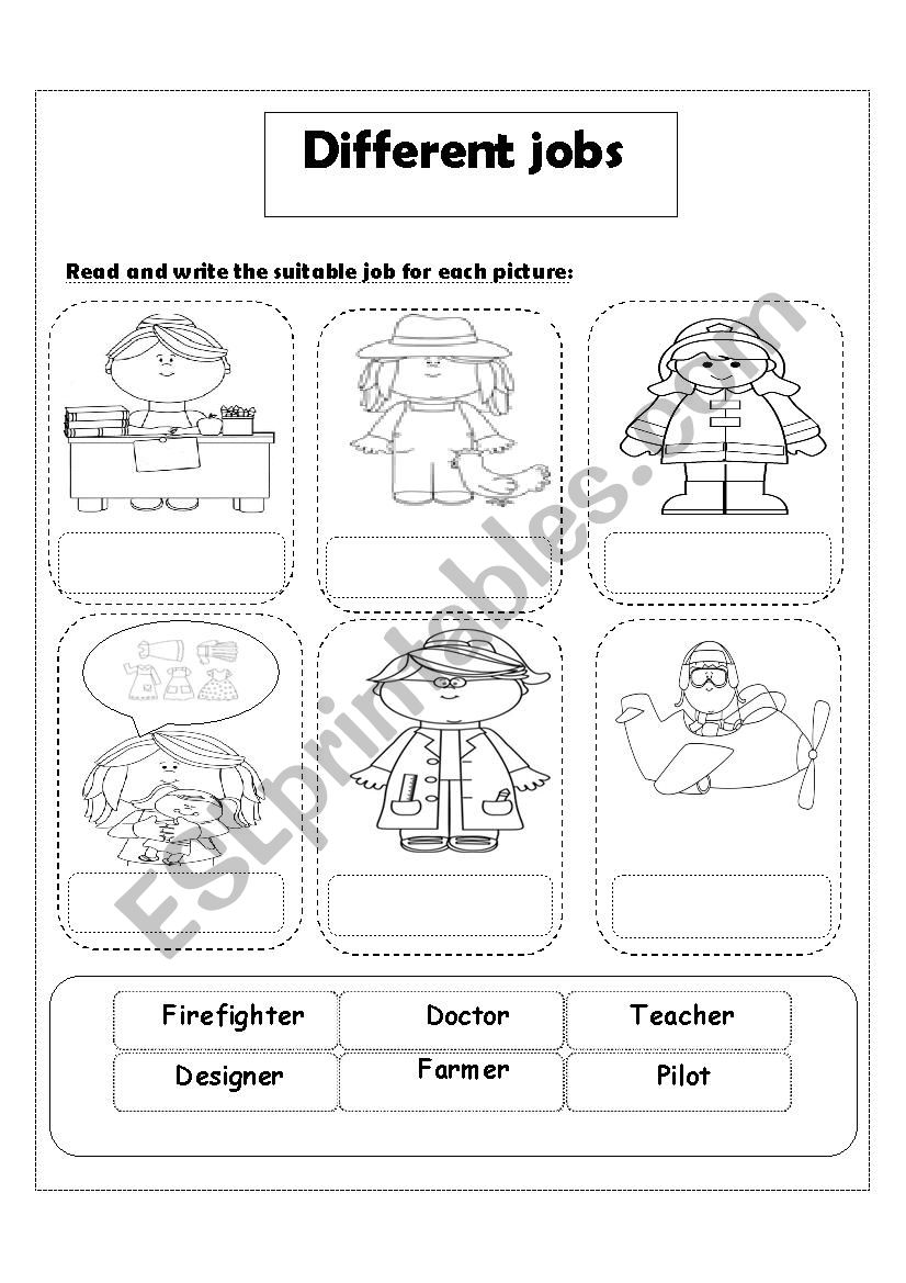 Jobs - Occupation worksheet