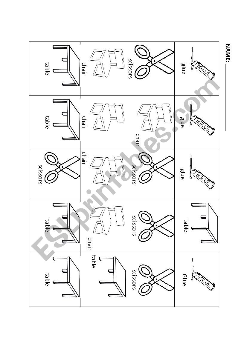 ODD ONE OUT- SCHOOL OBJECTS worksheet