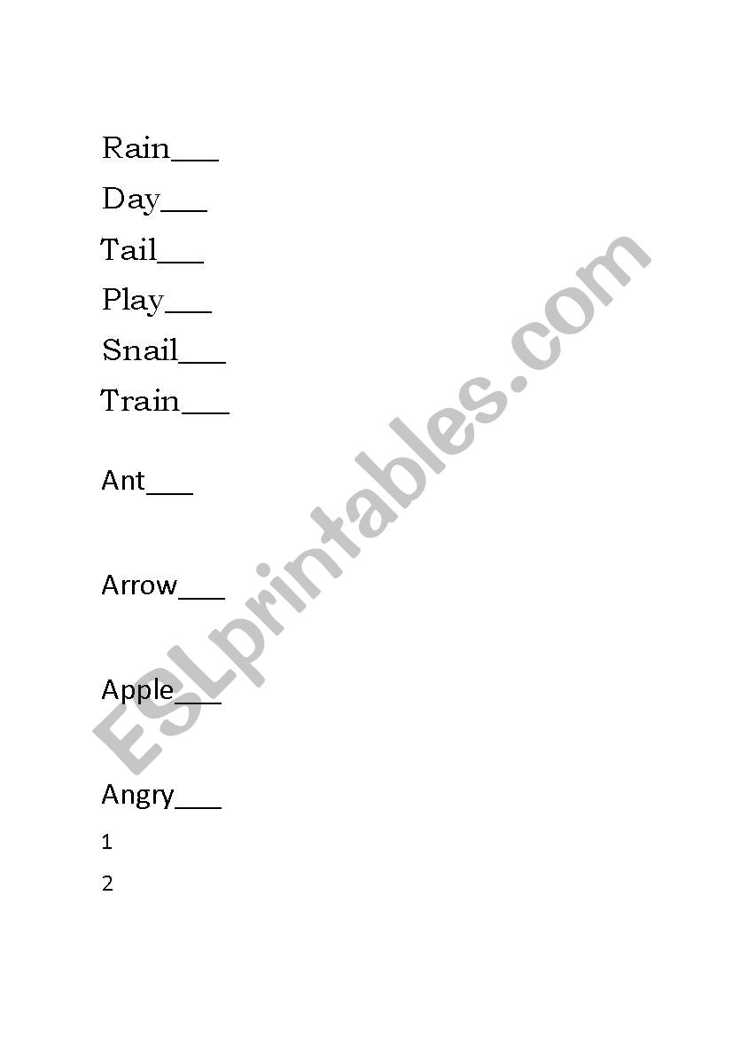 Jolly Phonics worksheet