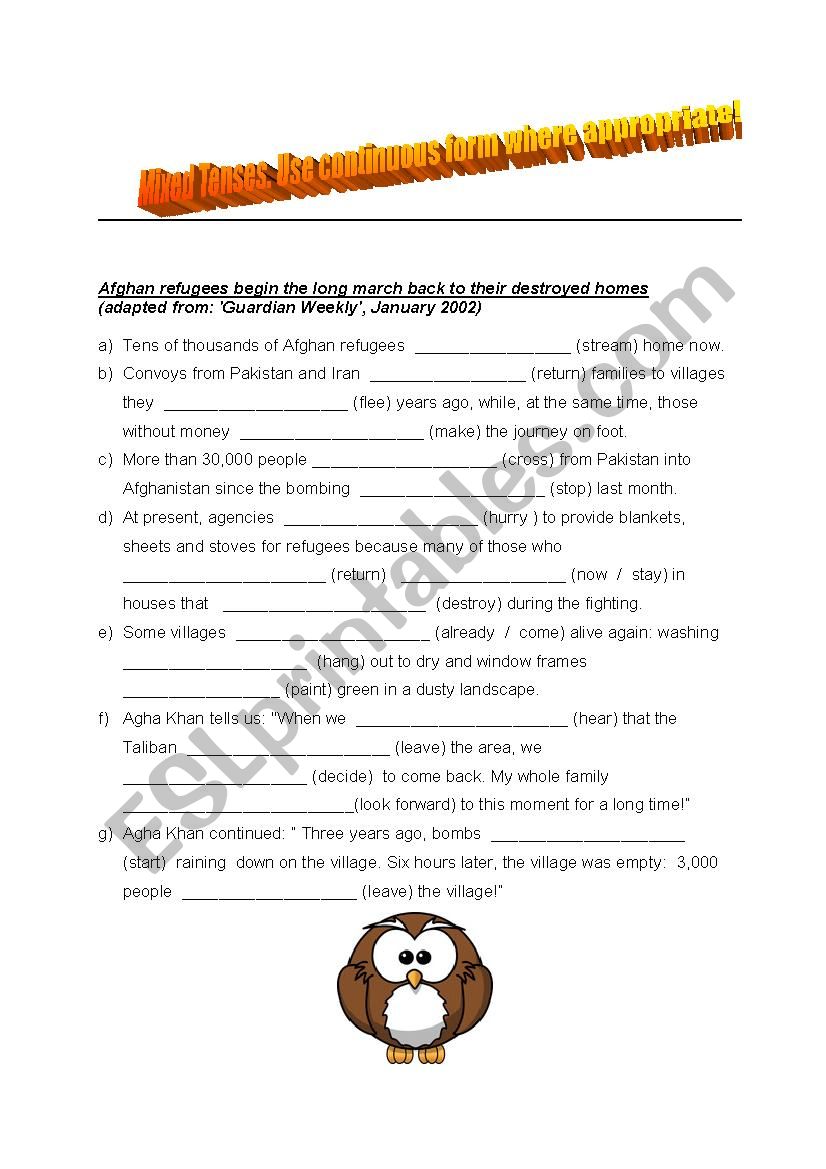 Tenses Mixed worksheet