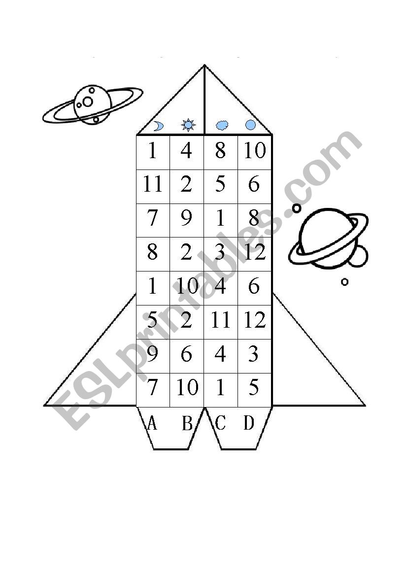 Maze for practicing numbers 1-12