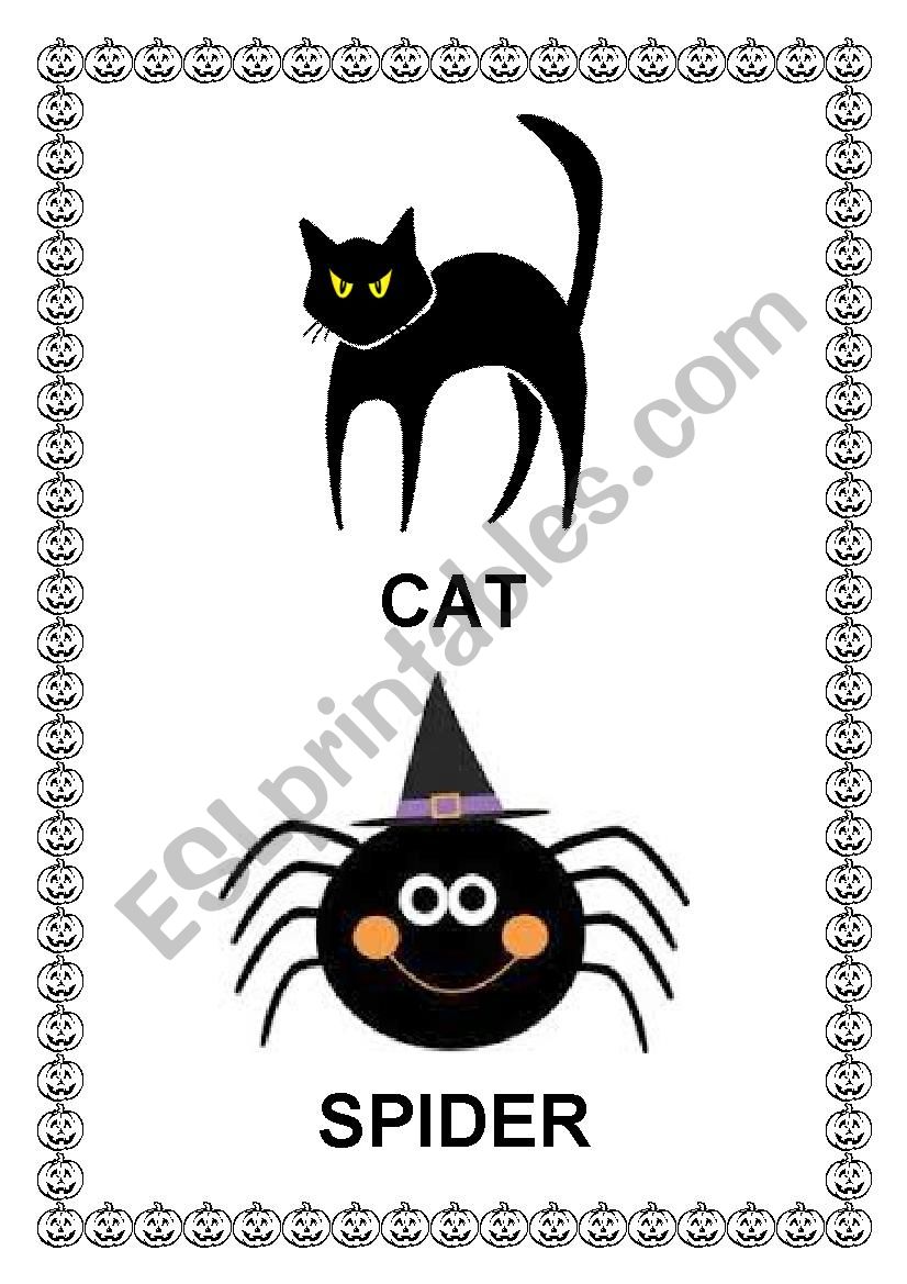 halloween flashcards worksheet