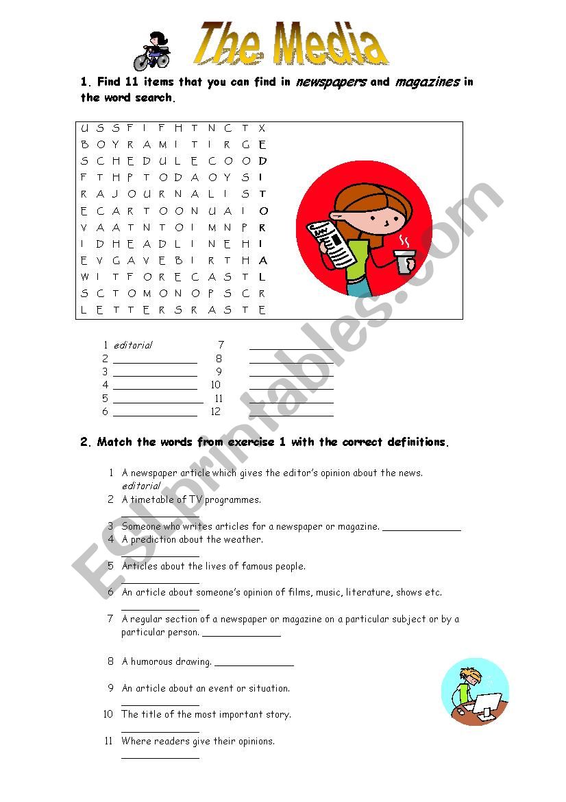 media worksheet