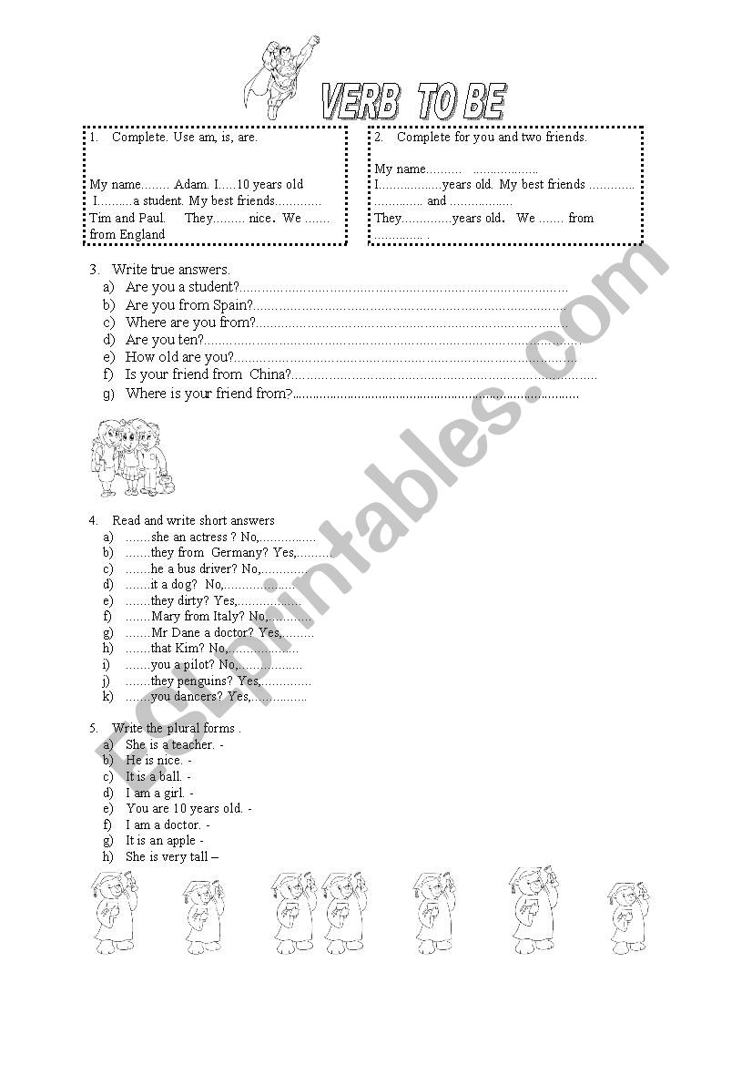 Verb to be worksheet