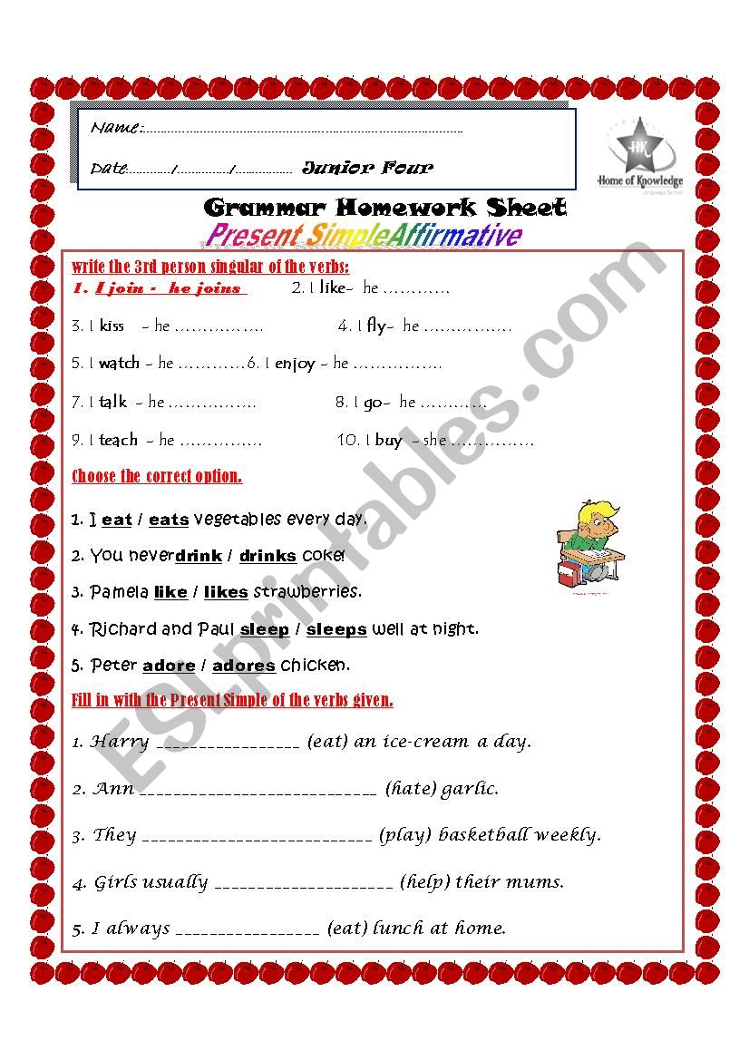 present simple exercises worksheet