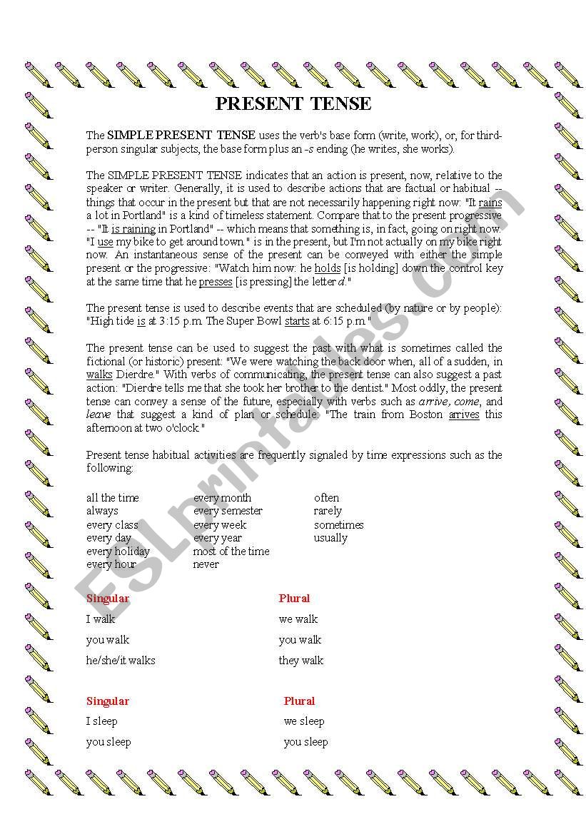 tenses worksheet