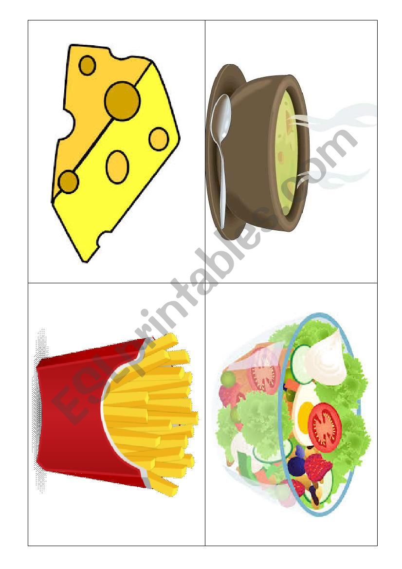 food- flashcards worksheet