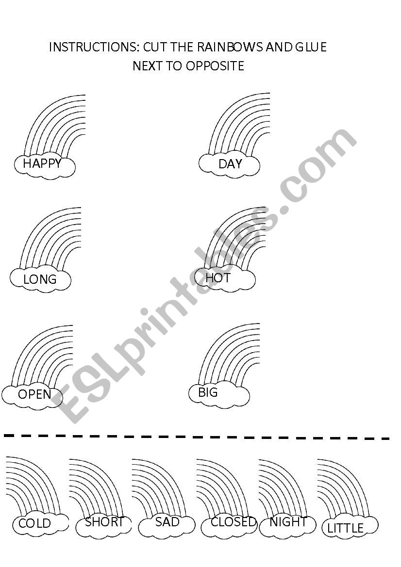 opposites2 worksheet