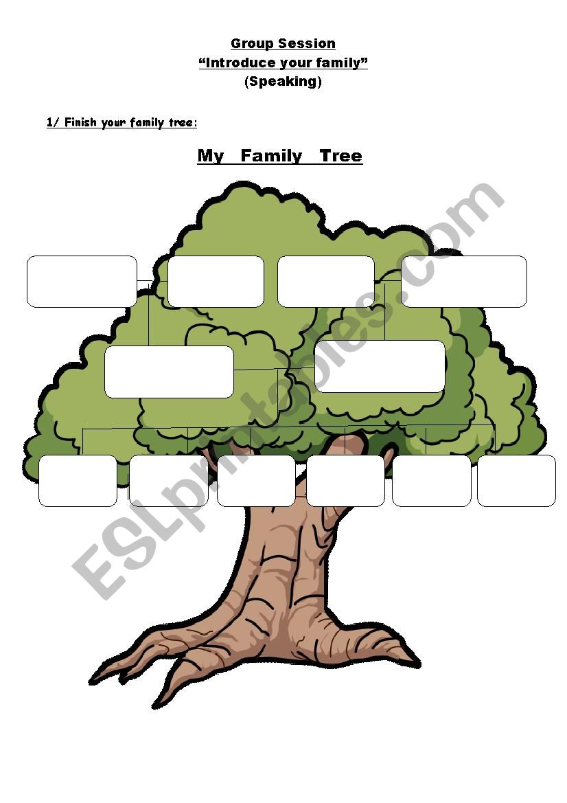 My family tree worksheet