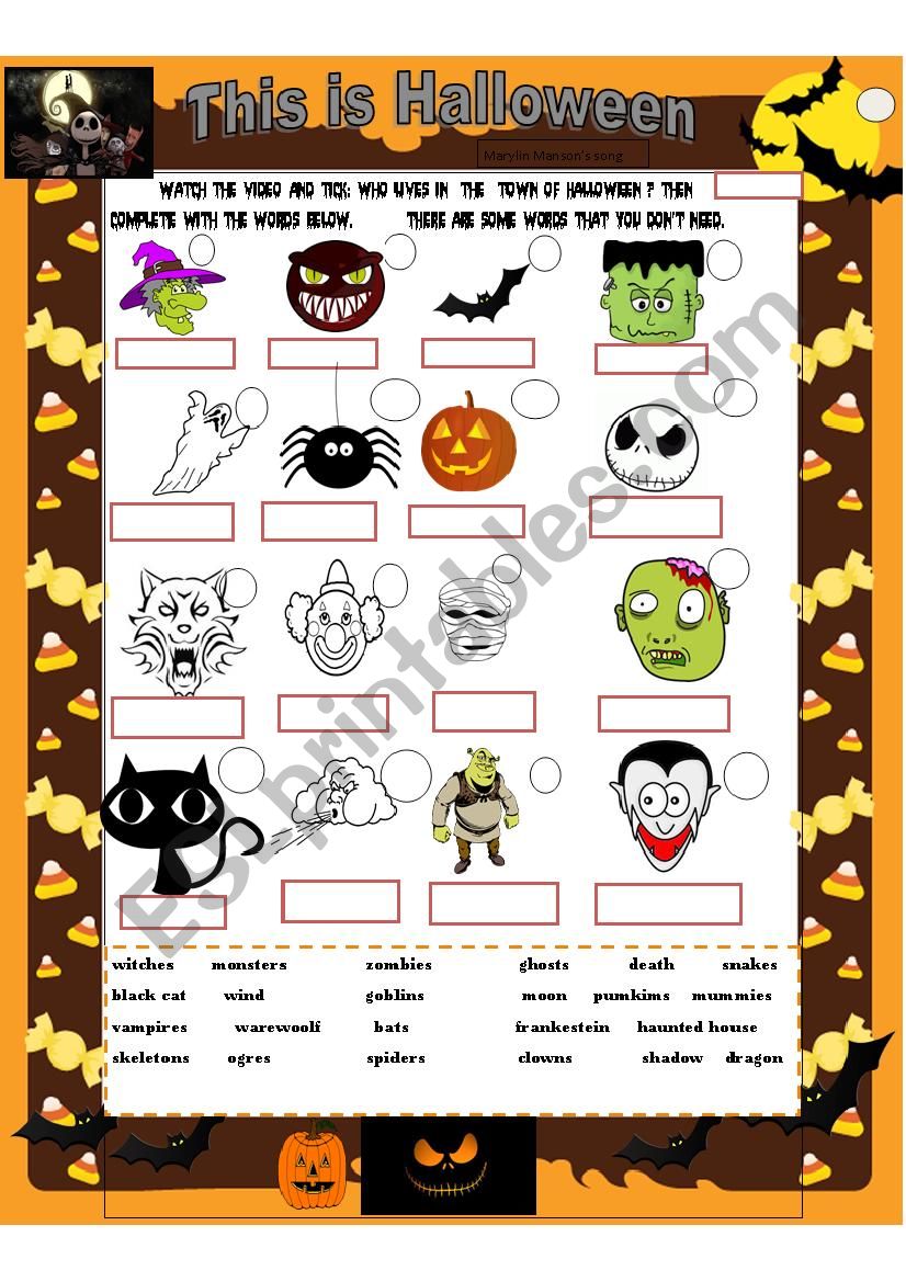 This is Halloween worksheet