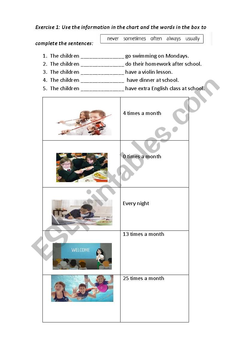 Daily life worksheet