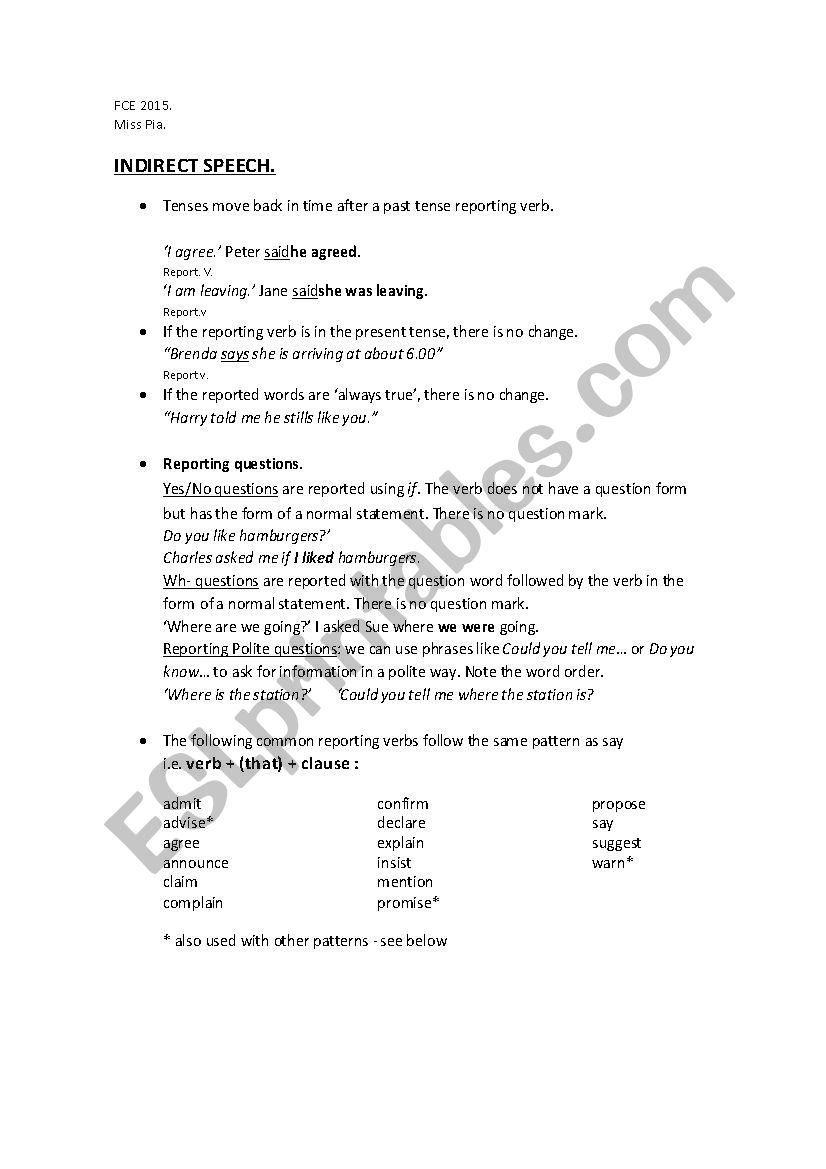 grammar notes worksheet