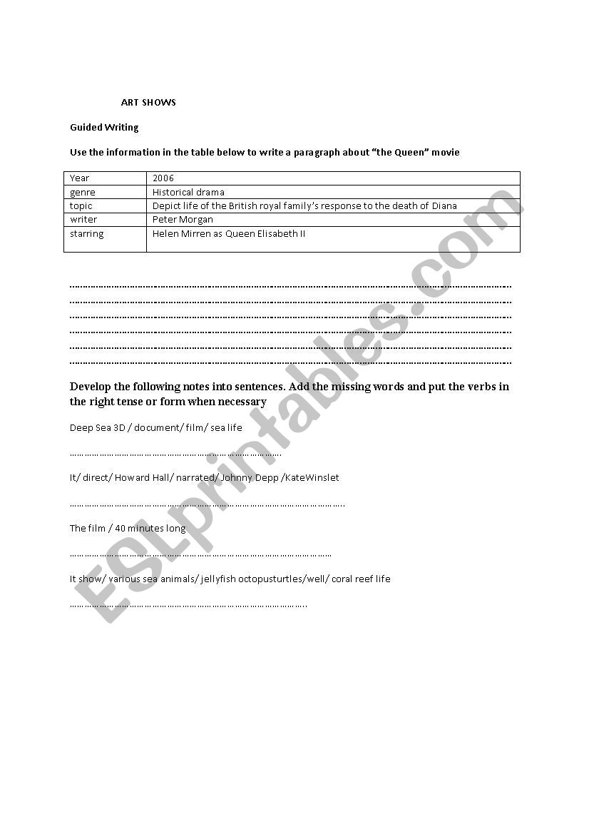 guided writing worksheet