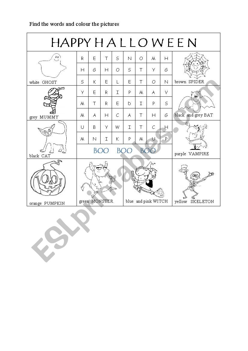 Halloween worksheet