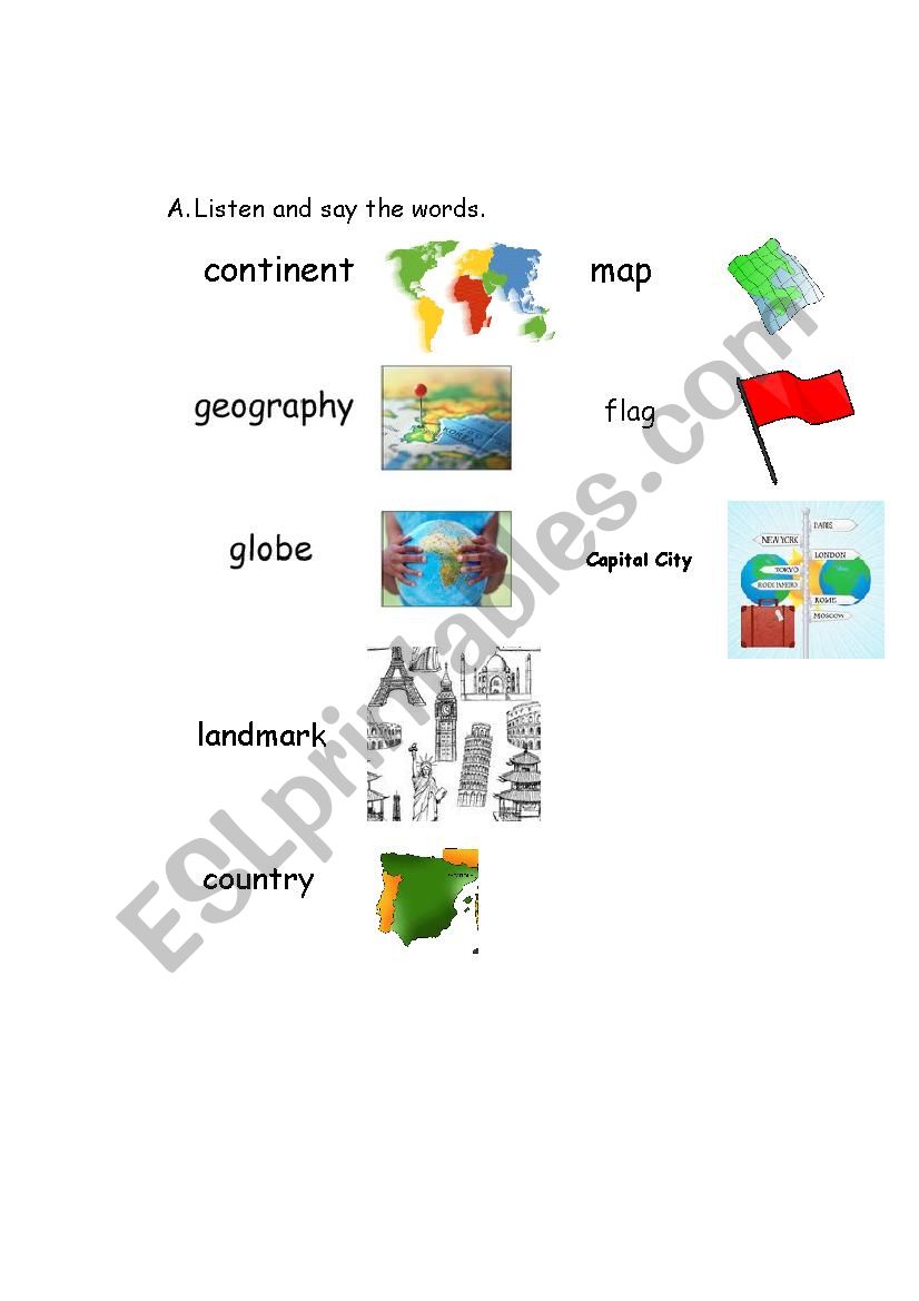 European countries lesson worksheet