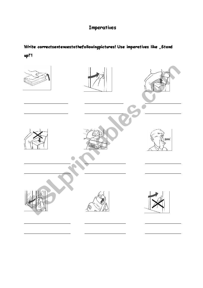 Imperatives worksheet