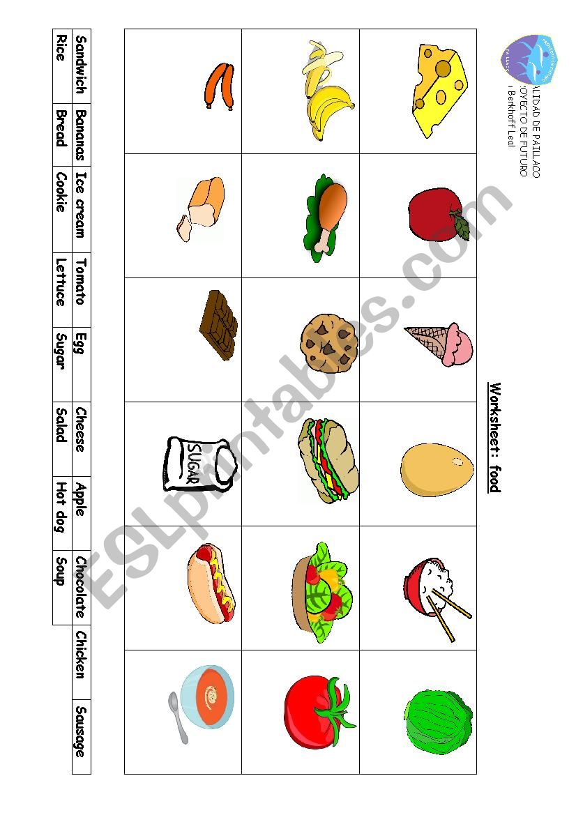 Food worksheet