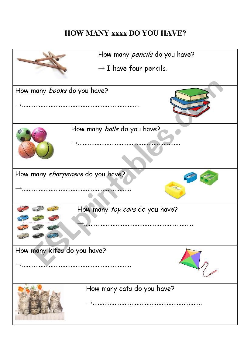 how many xxx do you have worksheet