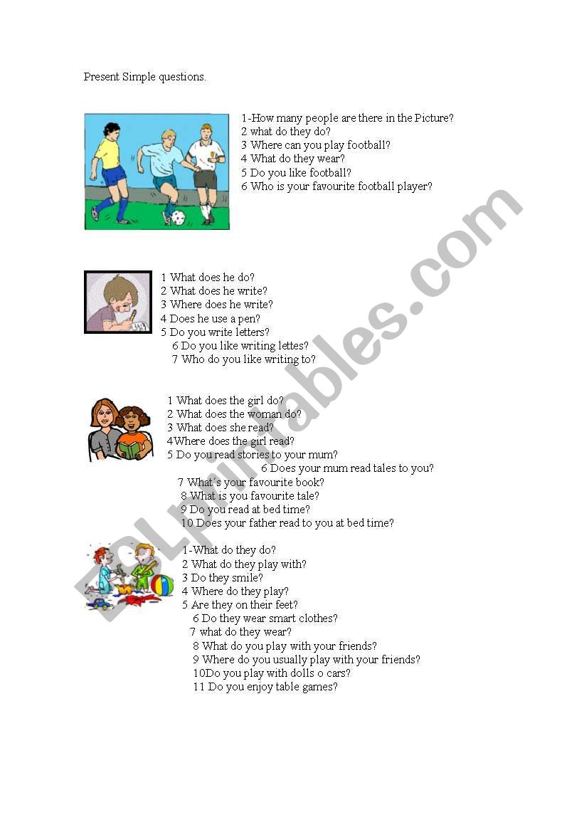 present simple questions worksheet