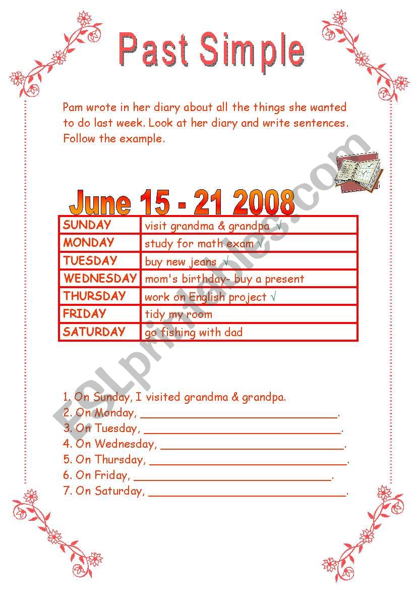 Simple past worksheet