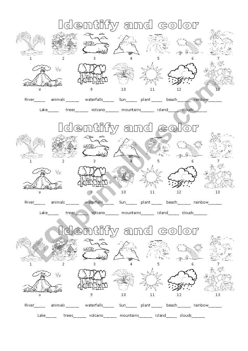 Natural Resources worksheet