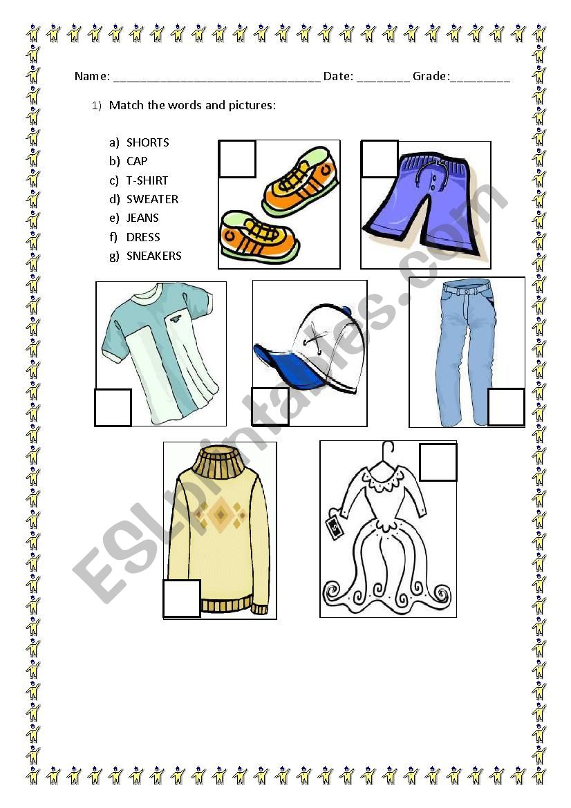 Clothes worksheet