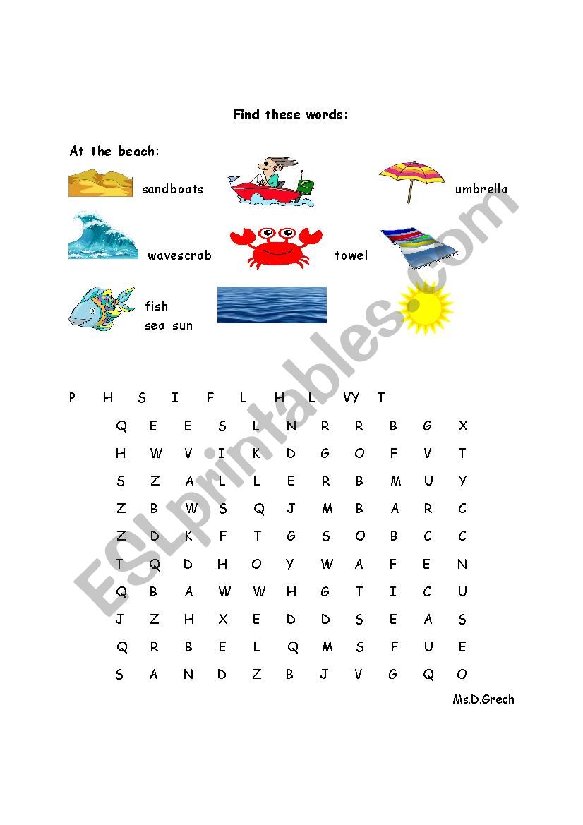 Find the words-wordsearch worksheet