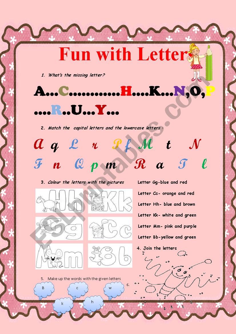 Fun with letters worksheet