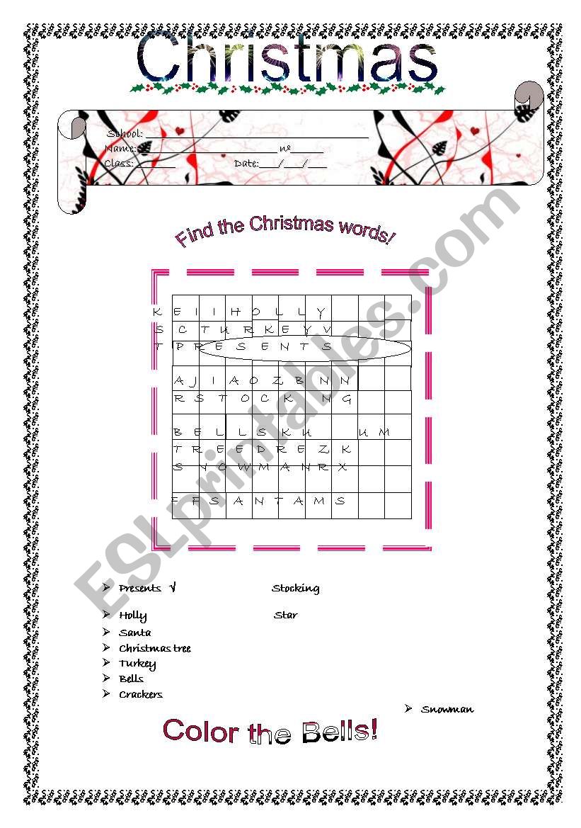 Christmas worksheet