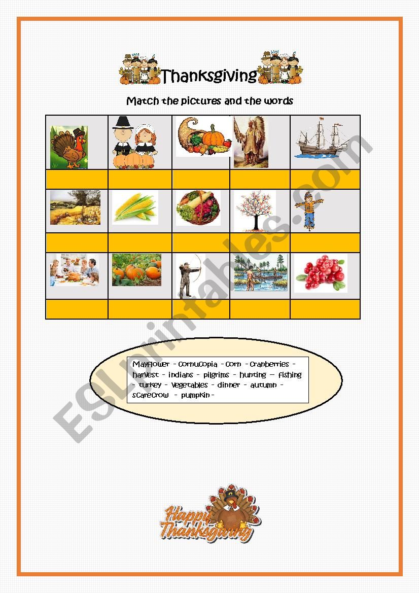 thanksgiving worksheet