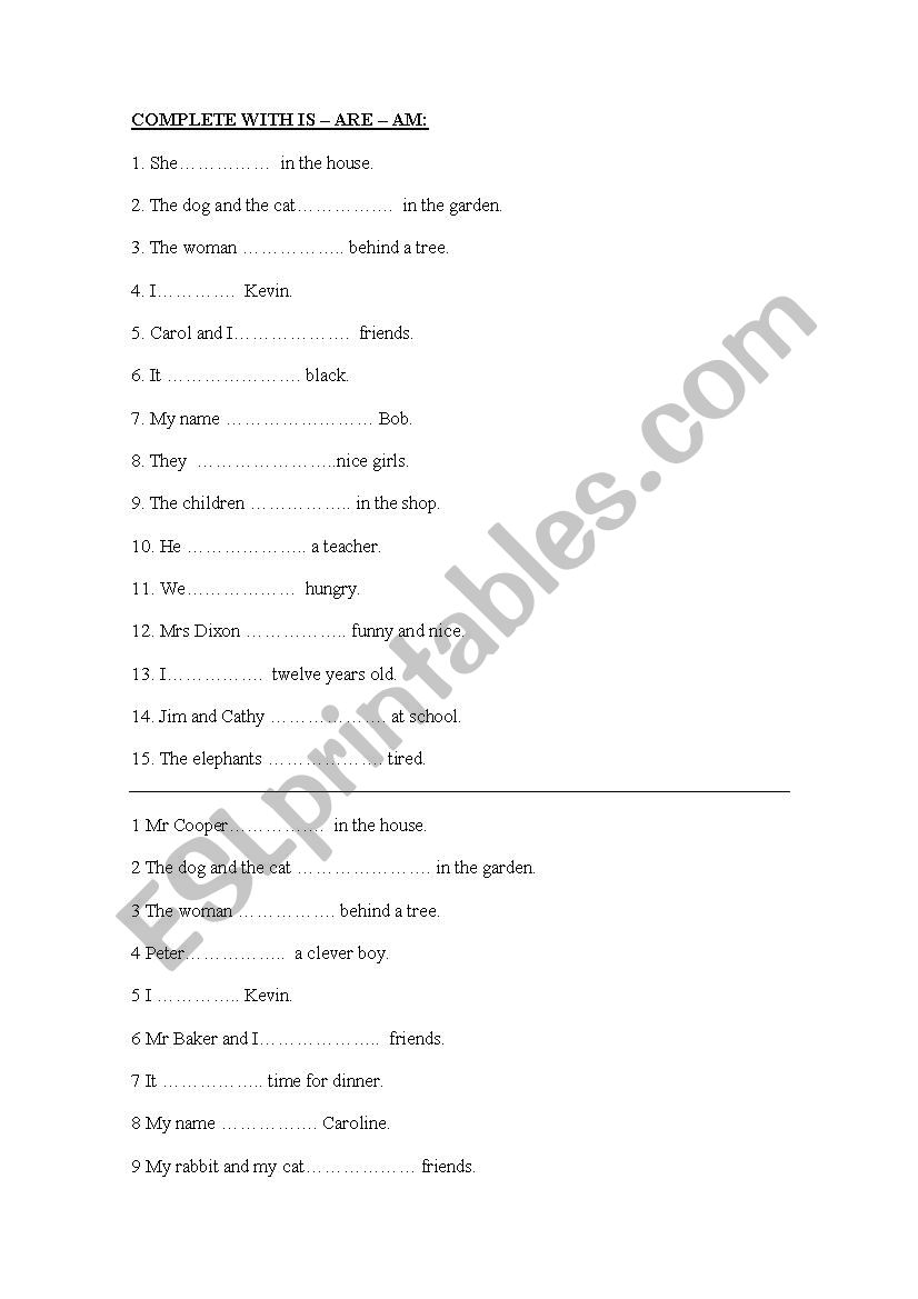 PRACTICE ON THE VERB 