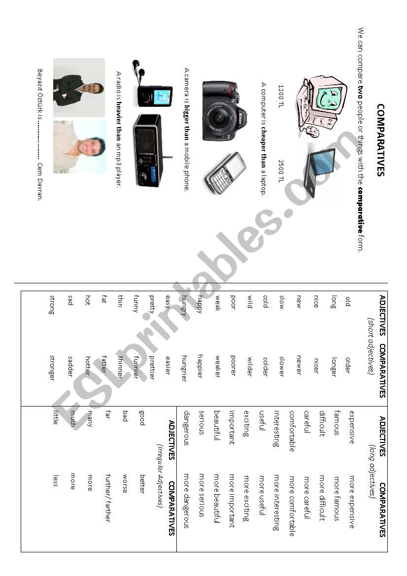 comperatives worksheet