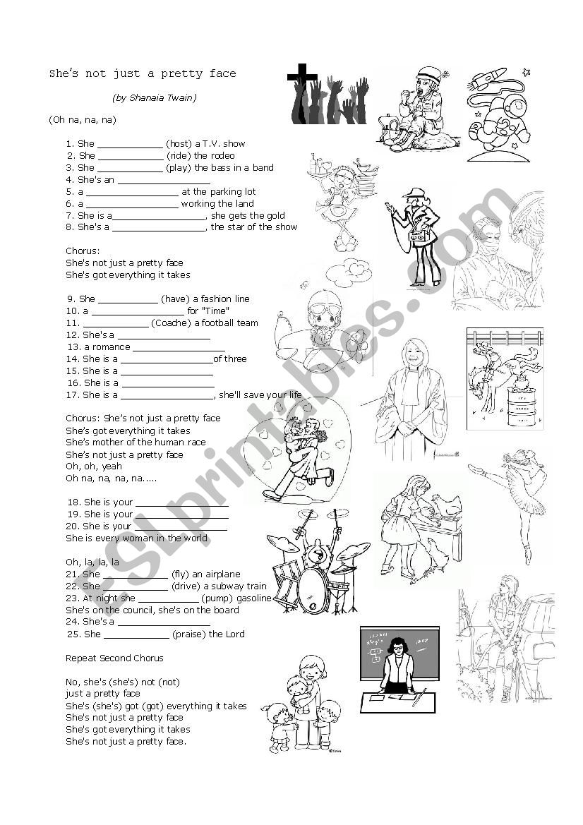 SHES NOT JUST A PRETTY FACE worksheet