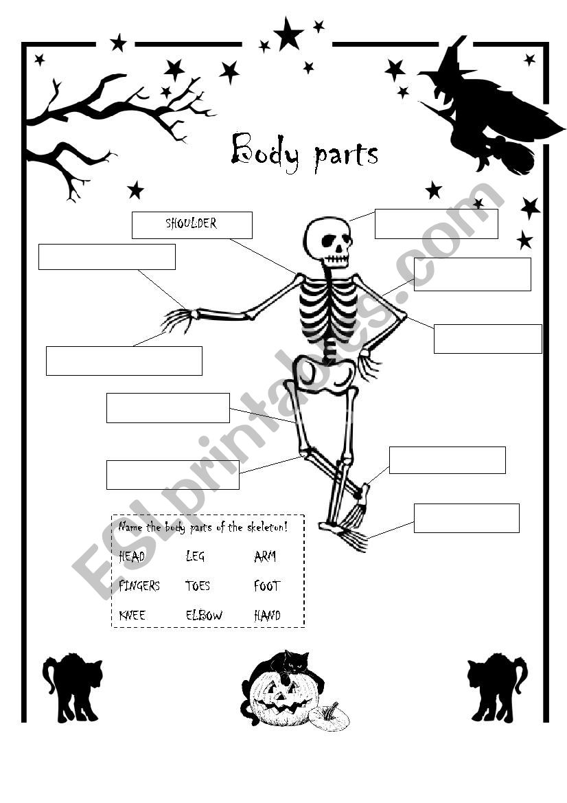 Halloween - Parts of the body worksheet