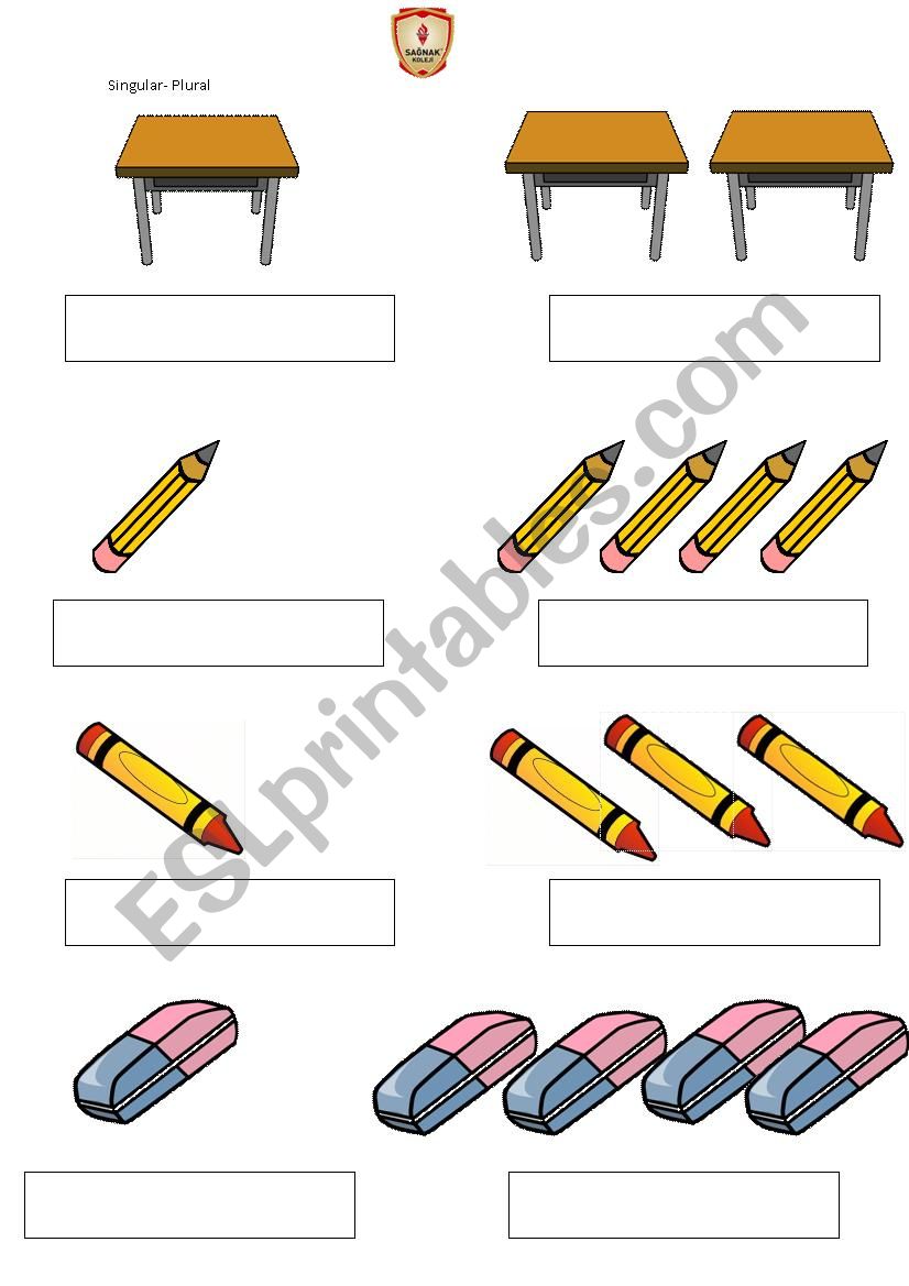 Singular plural worksheet