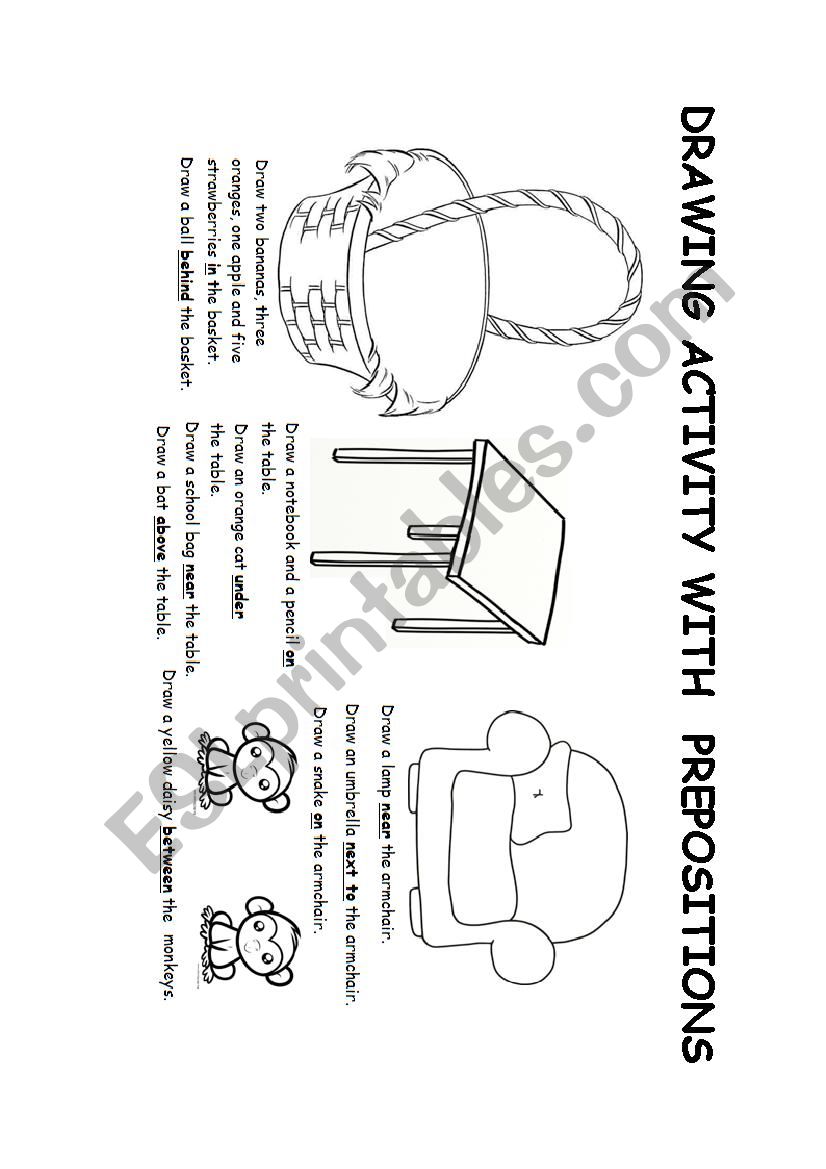 DRAWING ACTIVITY WITH PREPOSITIONS