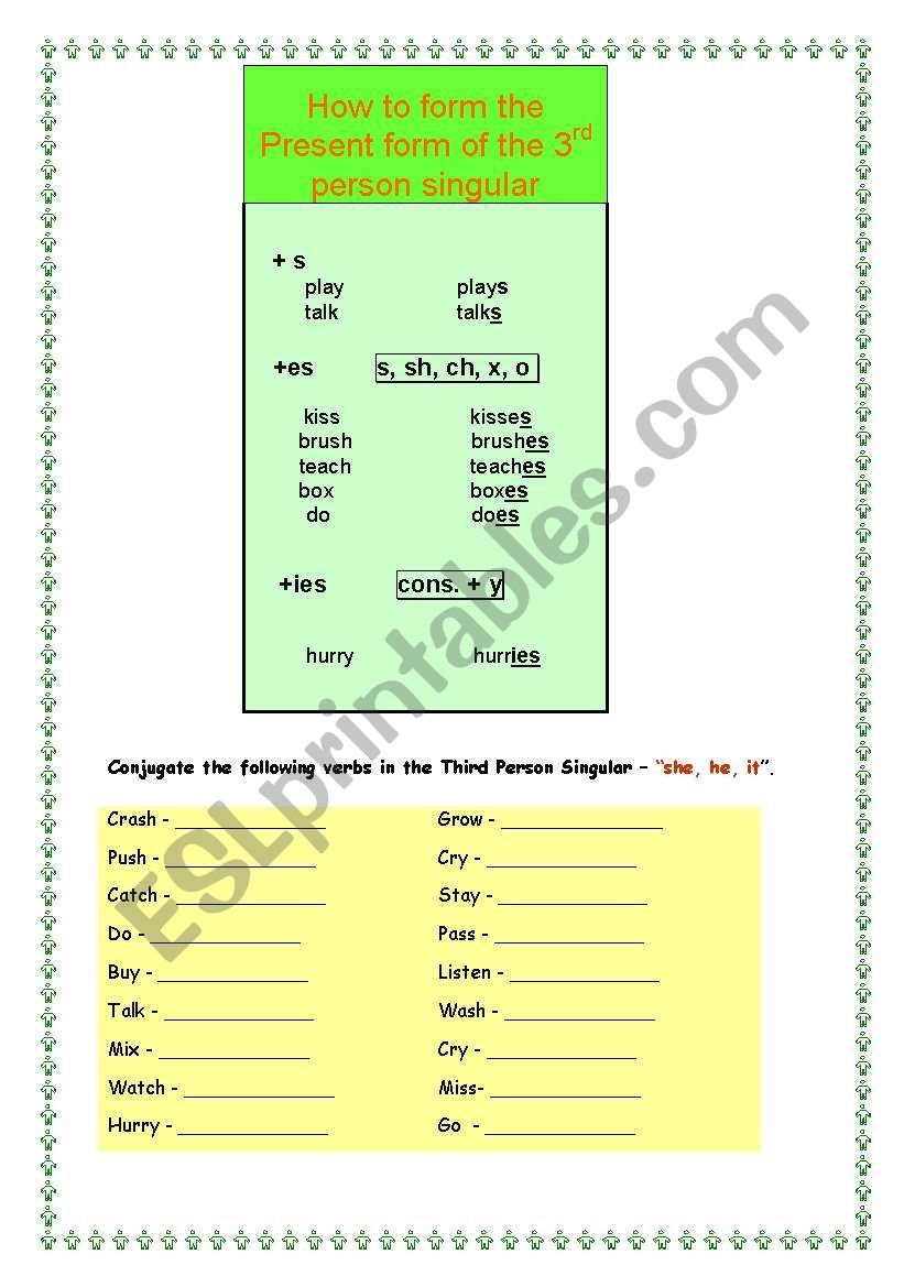 How to Form the 3rd Person Singular of Verbs