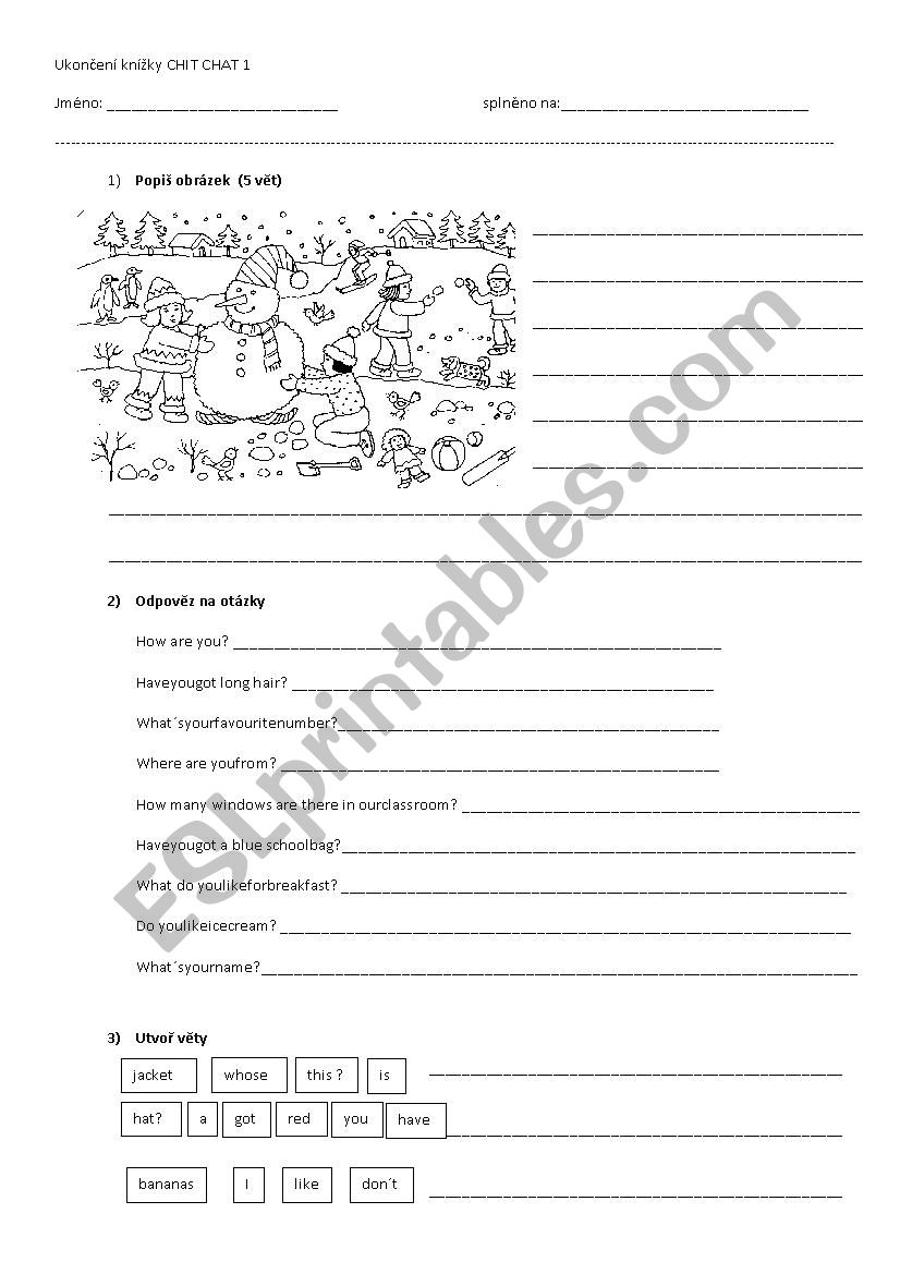 Revision  - Chit Chat1 worksheet