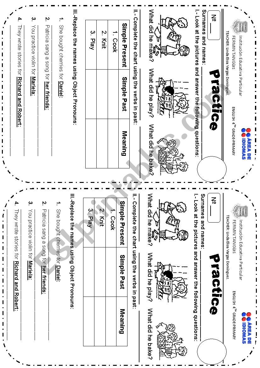 SIMPLE PAST  worksheet