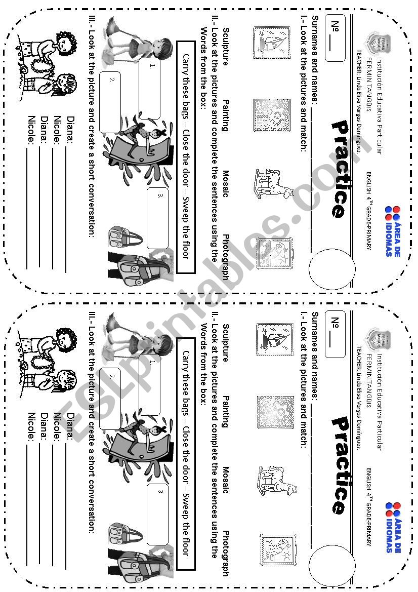 VOCABULARY PRACTICE MUSEUM worksheet