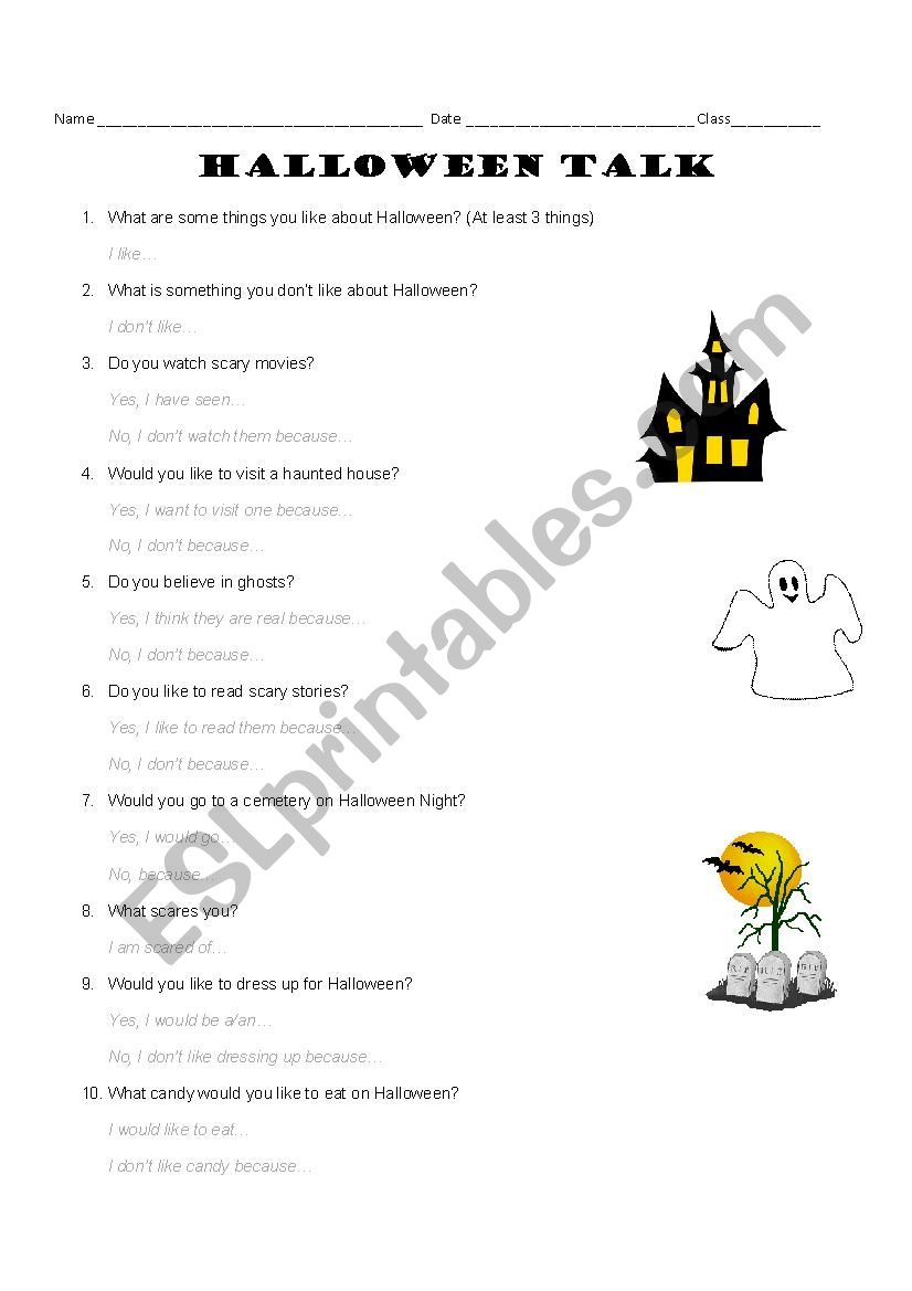 Halloween Talk worksheet