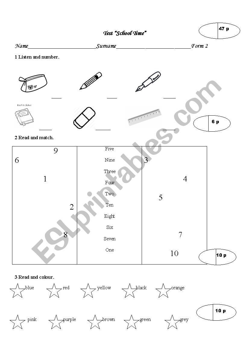 School Time worksheet
