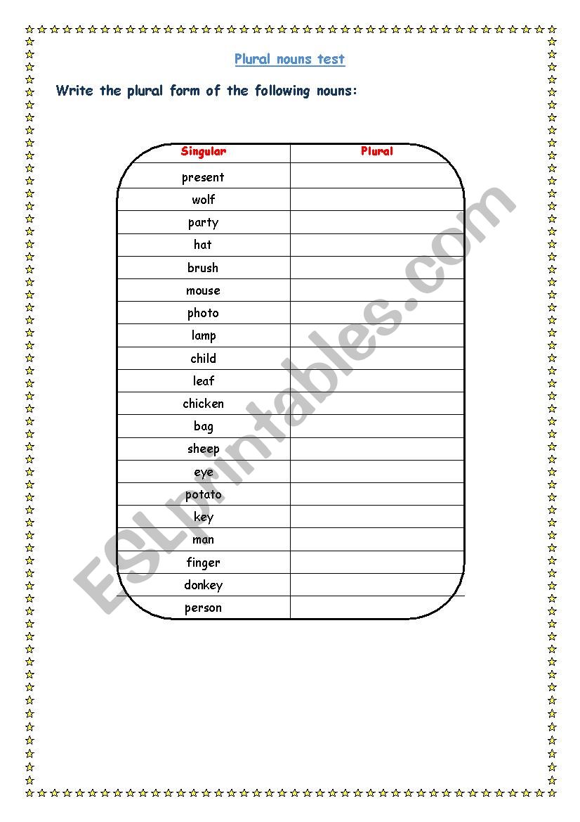 plurals-test-esl-worksheet-by-stefania22