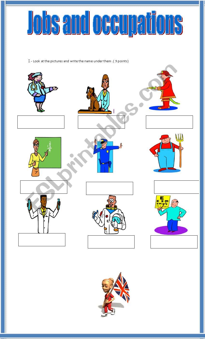 JOBS AND OCCUPATIONS worksheet