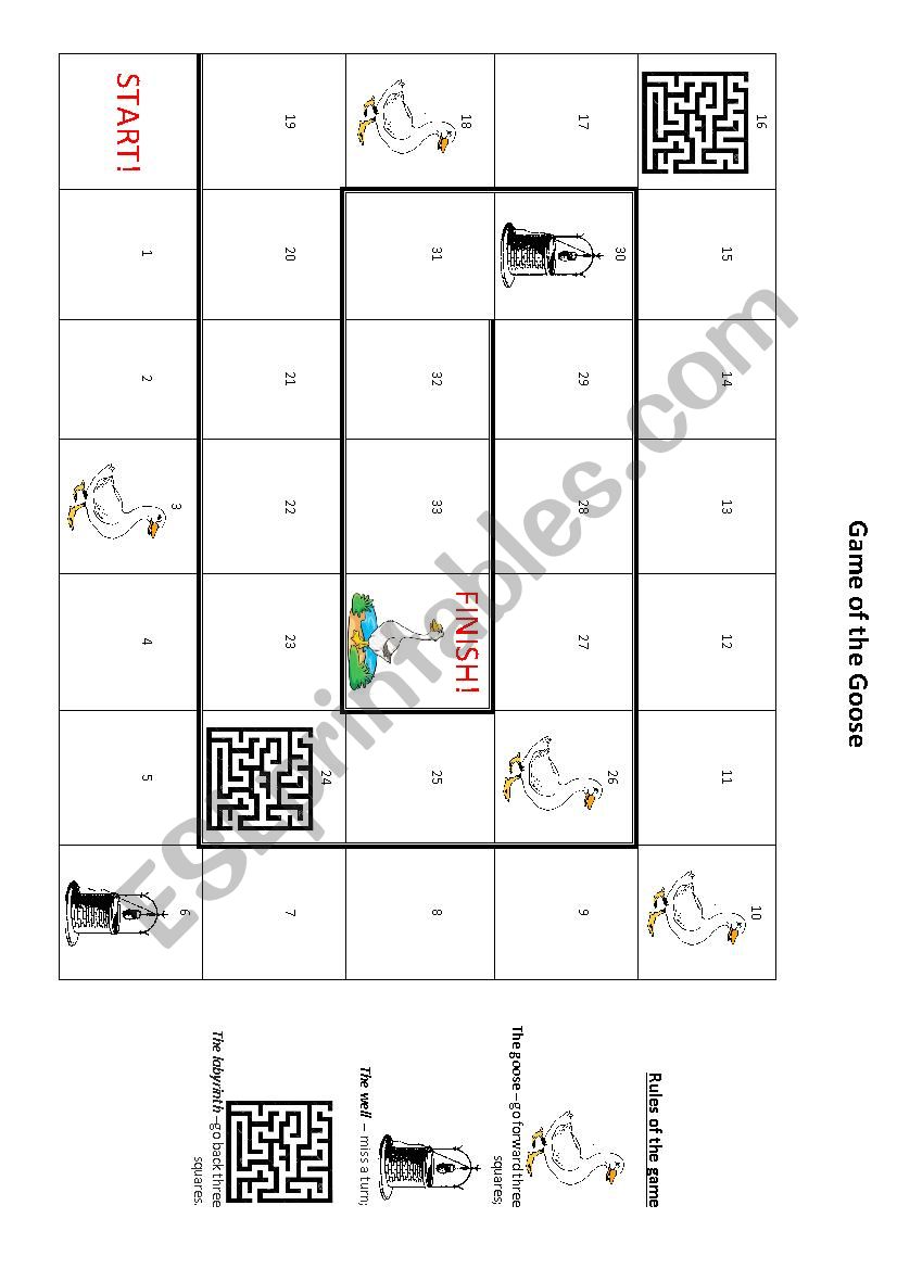 Game of the goose - boardgame - template