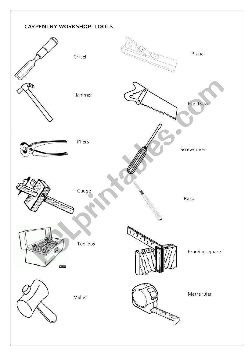 Carpenters workshop worksheet