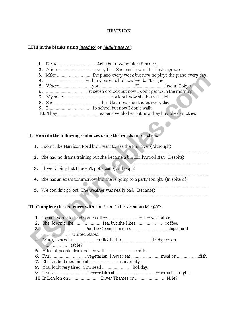 Mixed Worksheet worksheet