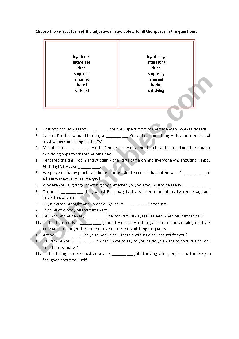 Grammar worksheet