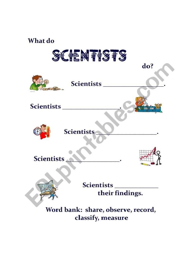 What do scientists do? worksheet