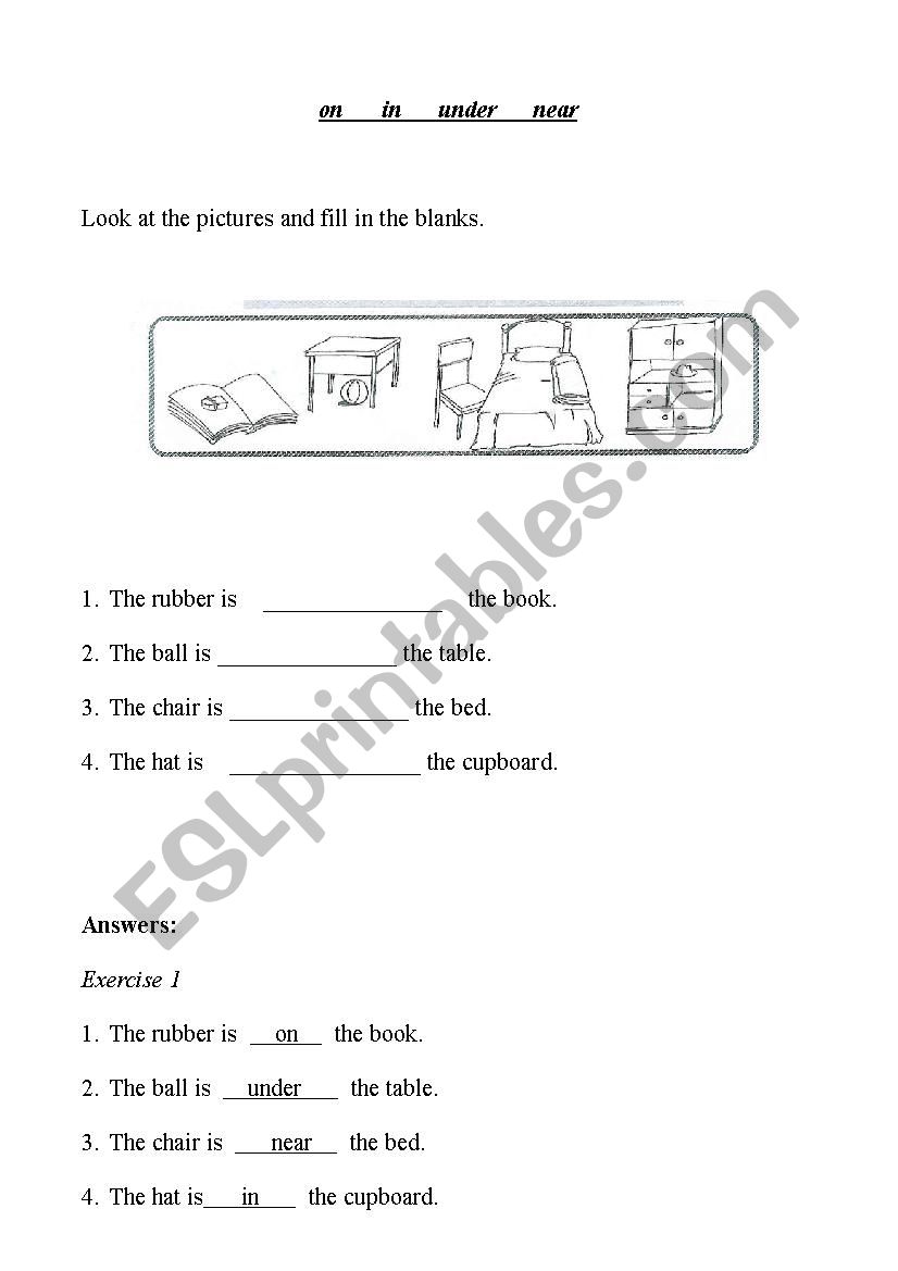 on   in   under   near worksheet